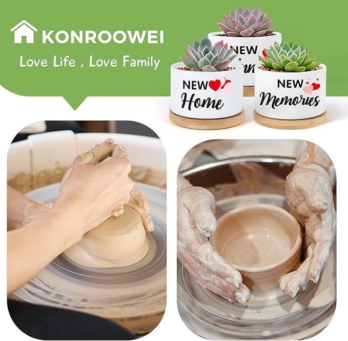 Housewarming Gifts New Home,Funny Ceramic Plant Pots Gifts for New Home for Women Men Neighbor Homeowner, Indoor Plants Garden Planters Succulent Pots(No Plants)(Newhome)