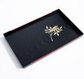 Tea Serving Tray, Japanese Style, Sakura Cherry Blossom and Nanten Sacred Bamboo, 10 x 6.3inches (Rectangle (Iris))