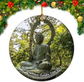 California San Francisco Golden Gate Park Sculpture USA America Christmas Xmas Ceramic Ornaments Tree Home Decor Double Sided Printed Souvenirs Pendant for Pendant 3 Inch