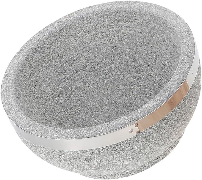 OUNONA Korean Stone Pot for Dolsot Bibimbap -temperature Resistant Cooking Pot Stone Bowl for Even Heating for Home Cooking and Traditional Korean Cuisine