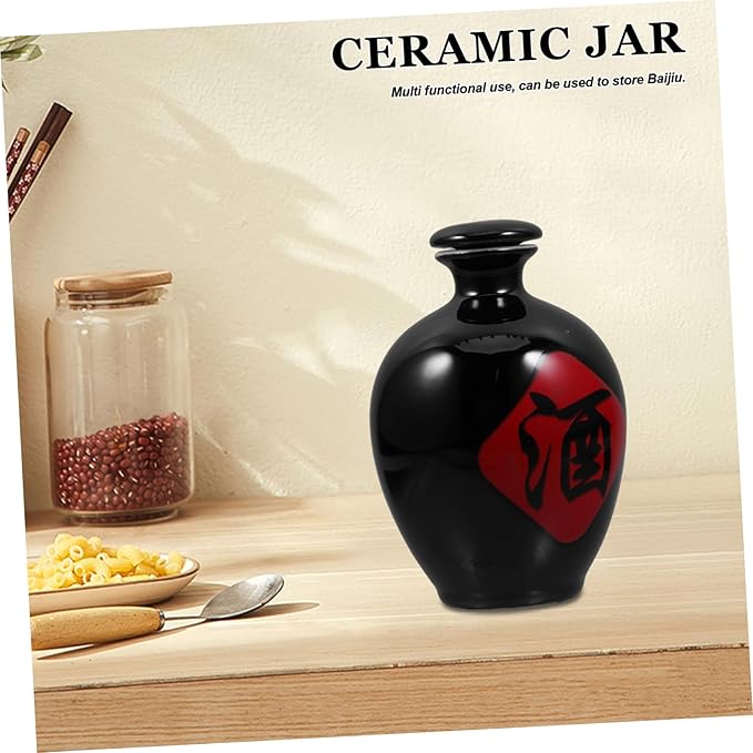 Chinese Ceramic Liquor Bottle Sealed Wine Jar Handmade Porcelain Sake Pot for Home Use 1 Jin Capacity Beverage Storage