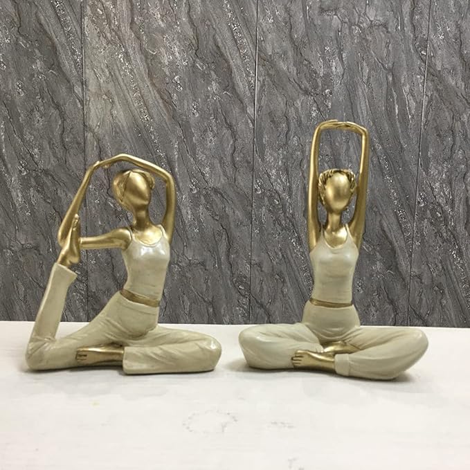 Artgenius Art Yoga Pose Statue Yoga Figurine and Statues,Home Decorative Girl Yoga Scuplture (King Pigeon Pose)