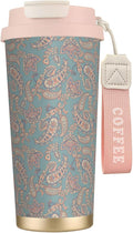 Asian Elements Paisley for Travel Coffee Mug 100% Leakproof 316 Stainless Steel Vacuum Insulated Tumbler with Lid and Straw for Water, Iced Tea or Coffee, Smoothie and More