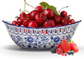12" Extra Large Blue and White Porcelain Fruit Bowl for Kitchen Counter or Home Decor, Fruit & Vegetable Holder, Large Ceramic Fruit Bowl for Home Decorative Centerpiece
