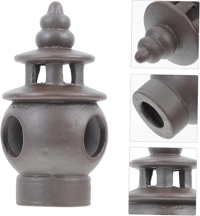 Pagoda Statue Ceramic Garden Landscape Sculpture Intricate Zen-Inspired Pavilion Figurine for Aquarium Terrarium Outdoor Decor Elegant Asian Micro Garden Ornament