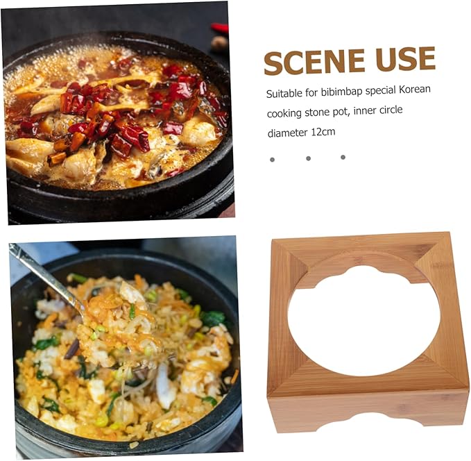 Korean Stone Pot Stand Heat Insulation Elegant Rack for Dolsot Bibimbap and Casseroles Stable and Stylish Kitchen Accessory Inner