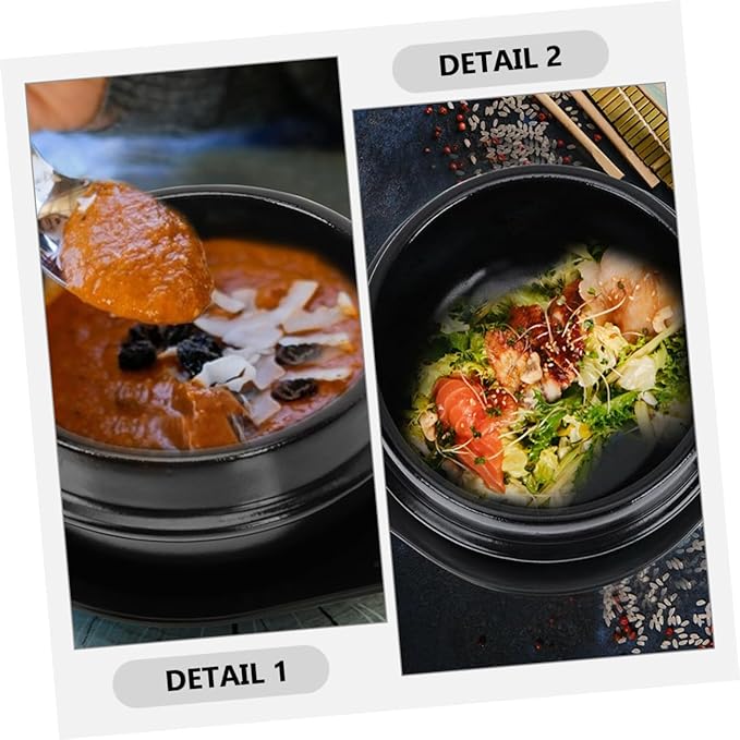 Unomor Korean Stone Pot Ceramic Cooking Pot Stewing Casserole Bibimbap Stove Top Non Toxic Easy to Clean Home Restaurant