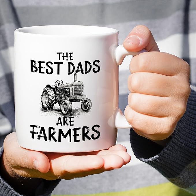 Retreez Funny Farmer Dad Mug – The Best Dads Are Farmers Mug – 11 Oz Ceramic Coffee or Tea Cup - Birthday Gift for Farming Father, Agriculture Dad, Farm Life Humor, Father's Day Gift, Country Dad Mug