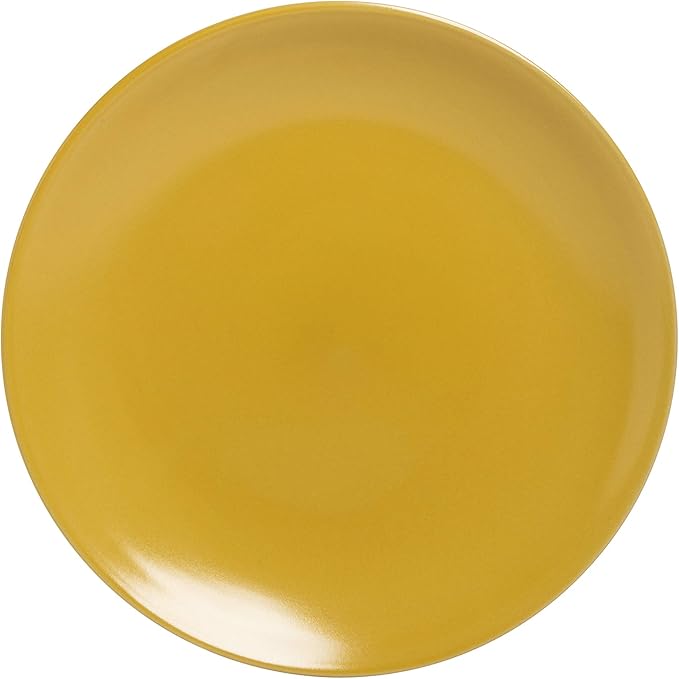 10 Strawberry Street Wazee Matte Coupe Dinnerware, Salad Plate, Yellow, Set of 6