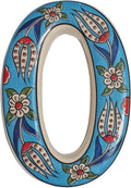 Large Ceramic Housewarming Sign Ceramic Address Plaque House Numbers Sign Door Personalized Coloured Decorative Hand Decoratede Housewarming Gifts Tulip Design 12 * 9 cm (Turquoise, 0)