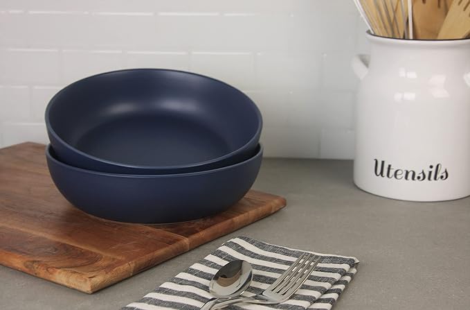 10 Strawberry Street Wazee Matte 9"/48oz Serving Bowl, Set of 2, Midnight Blue