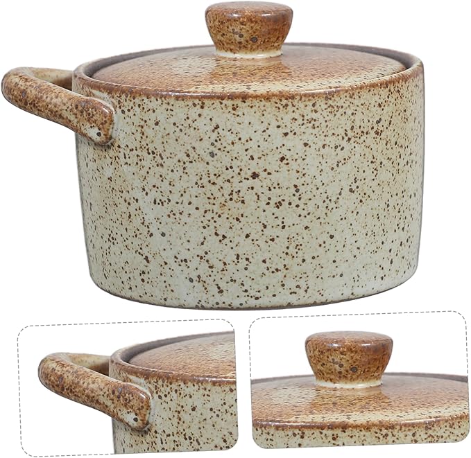 Small Stew Bowl Ceramic Pot Pottery Jar Sealed Lid Steamed Egg Bowl Lidded Ceramic Stewing Pot