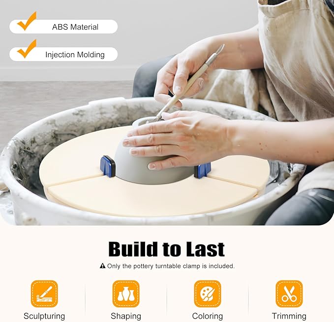 Pottery Trimming Tools, Pottery Machine Turntable Clamp, Pottery Repairing Clip- Ceramic Trimming Holder With Adjustable Clamps | For Beginners & Professionals, Pottery Studio Diy Crafts