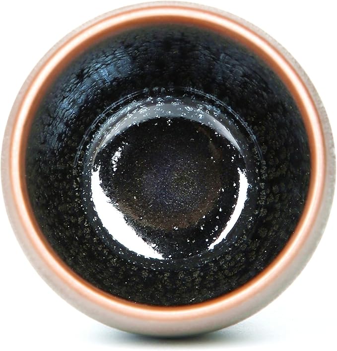 Porcelain Coffee Mug 12 oz, Brilliant Floral Glaze Jianzhan Tenmoku Tea Cup, Handmade Cylindrical Ceramic Mug with no Handles for Coffee, Beer and Tea (Hundred Flowers Glaze)