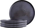 Ceramic Appetizer Plates, 8 Inch Dessert Plates/Salad Plate, Small Dinner Plates for Snacks, Side Dishes, Round Serving Plates (4, Dark Brown)