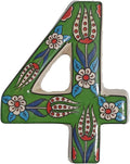 Large Ceramic Housewarming Sign Ceramic Address Plaque House Numbers Sign Door Personalized Coloured Decorative Hand Decoratede Housewarming Gifts Tulip Design 12 * 9 cm (Green, 4)