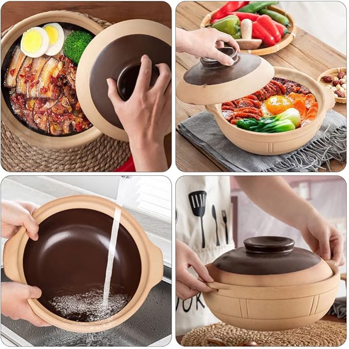 Large Ceramic Bowls, 1 Pc ceramic casserole boiling pot Porcelain Hot Pot Pot korean stone pot Oven enamelware cookware - Soup Pot induction ceramics -20.5X20.5X7CM(20.5X20.5X7CM)