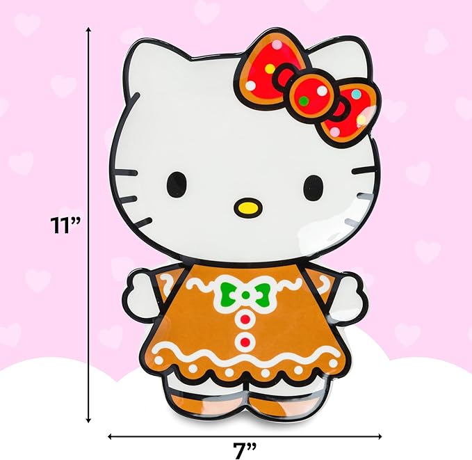 Silver Buffalo Sanrio Hello Kitty Christmas Holiday Gingerbread Sculpted Ceramic Trinket Tray Decorative Plate