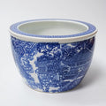 Blue and White Chinoiserie Planter, Blue and White Flower Pot for Indoor Plants, Oriental Pots for Plants, Oriental Porcelain Chinoiserie Pot, Ceramic Asian Planter, Medium