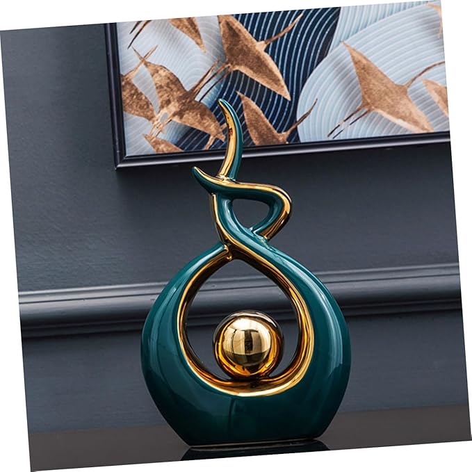 Ceramic Modern Abstract Art Statue Decorative Sculpture for Living Room and Dining Room Unique Table Centerpiece Home Accessory and Version