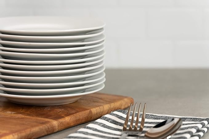 10 Strawberry Street 6" Catering Round Appetizer Plate, Set of 12,White