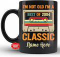 PREZZY I'm Not Old I'm a Classic Best of 2004 19th Birthday Gifts Vintage Cassette Tapes Collection Coffee Mug 19 Year Old Birthday Decorations for Men Women Dad Mom Personalized Mug 11oz 15oz Black