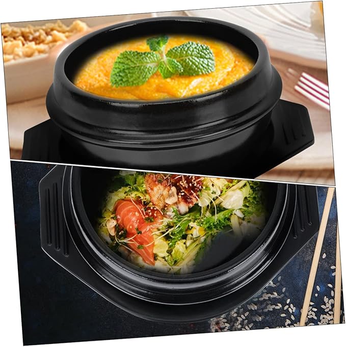 GLEAVI Korean Stone Pot Ceramic Soup Rice Casserole Bibimbap Cooking Heat Resistant Ceramic Pot