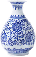 Blue Porcelain Vase, Blue and White Ginger Jar, Handmade Chinoiserie Vase, 8.7'' H