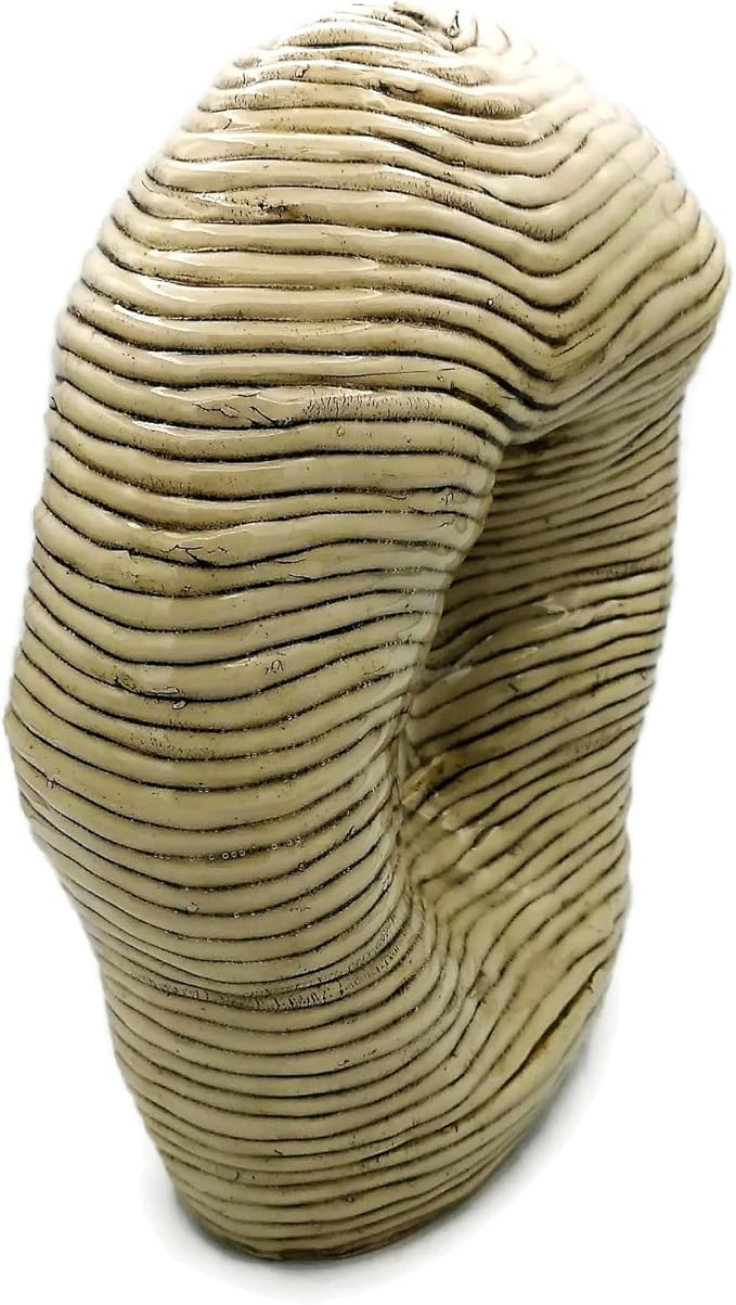 Large Modern Ceramic Sculpture Hollow Shaped Handmade Stoneware Contemporary Art Textured For Table Or Floor 29cm/11in