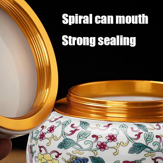 Ceramic Jar with Lid - Airtight Kitchen Canisters for Coffee and Tea Storage - Decorative Ceramic Canister (colorful)