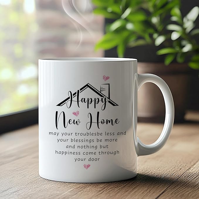 House Warming Gifts New Home Mug, Happy New Home Coffee Cup Ceramic, Housewarming Gifts for Women Men Ceramic Coffee Tea Mug 11 oz