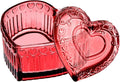 WHJY Glass Jewelry Box for Girls Heart Shaped Container with Lids Small Decorative Trinket Organizer for Vanity Room Decor Crystal Red Storage Jar for Rings Earrings Necklaces