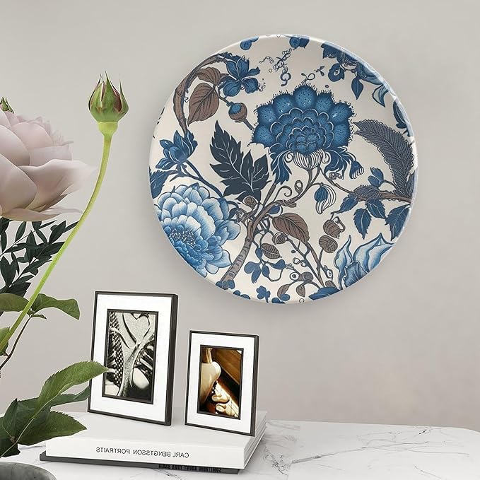 Chinoiserie Blue Flowers Decorative Plate for Display Hamptons Floral Table Wall Supplies Kitchen Festival Holiday Party Decorations Customize Gifts for Men Women Wedding, 6", 7", 9", 10"