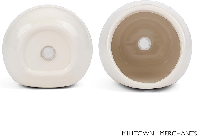 Milltown Merchants Succulent Wall Planters - Wall Vases - Black Ceramic Wall Mounted Planters - Succulent Plant Pots - Hanging Vases for Living Wall (2 Pack/Modern/White)