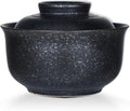 VanEnjoy Microwavable Ramen Bowl with Lid, 25 Oz Japanese Bowl Big Ceramic Japanese Soup Bowl with Lid, Korean Clay Pot - black