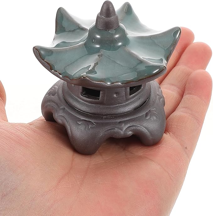 Homoyoyo Ceramic Pavilion Ornament Miniature for Aquarium Décor, Small Bonsai Pavilion Statue for Fish Tank Landscaping, Asian Garden Simulation Sculpture,