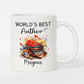 Personalized Best Author Ceramic Coffee Mug, World's Best Author Coffee Cup, Custom Name Author Teacup 11 Oz 15 Oz, Author White Cup, Writing Lover Mug Gifts For Men Women, Unique Storyteller Mugs