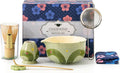 Matcha Whisk Set, 7Pcs Matcha Set with Hand-Painted Ceramic Matcha Bowl, Matcha Whisk and Holder, Scoop and Rest, Sifter, Tea Towel, Artisan Matcha Kit for Ceremony & Gifting (Green)