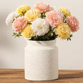 Ceramic Flower Vase 6.5 inch Farmhouse Rustic Vase for Home Decor Handcrafted Pottery Vase Small Terracotta Vases for Table Decor Fireplace Living Room Bathroom Wedding Centerpiece (S-Off White)