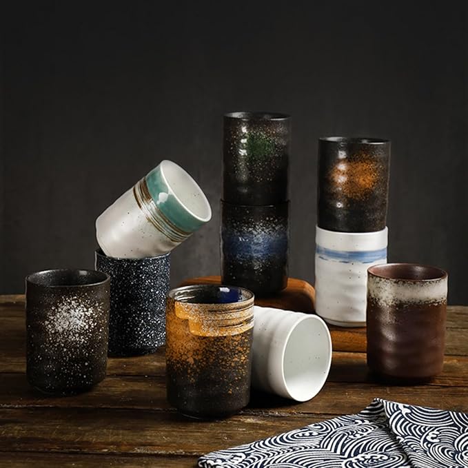 Stoneware Coffee Bar Utensil Holder Tea & Coffee Spoon & Stirrer Holder for Stir Stick Straw Teaspoon Holder Spoon Cup Small Utensil Jar (Starry night)