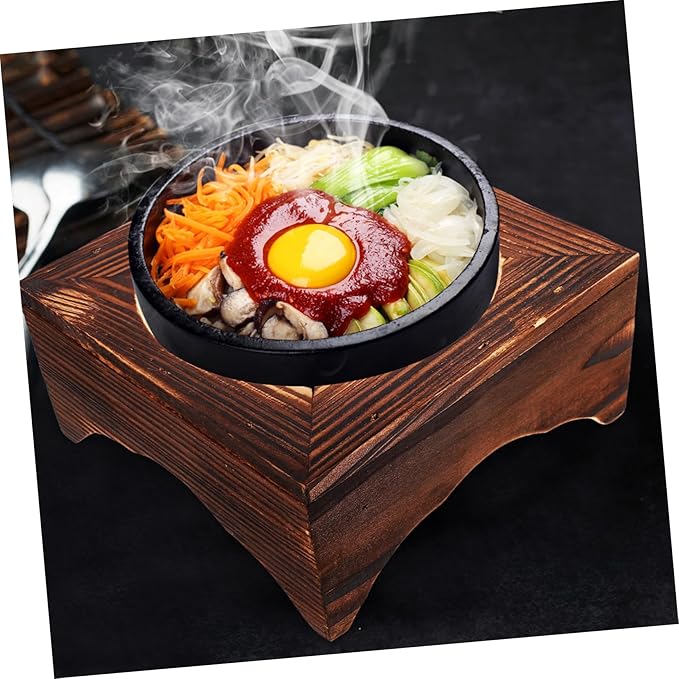 Bibimbap Stand Korean Stone Pot Stand Heat-resistant Desktop Wok Rack Easy to Use Stone Bowl Tray
