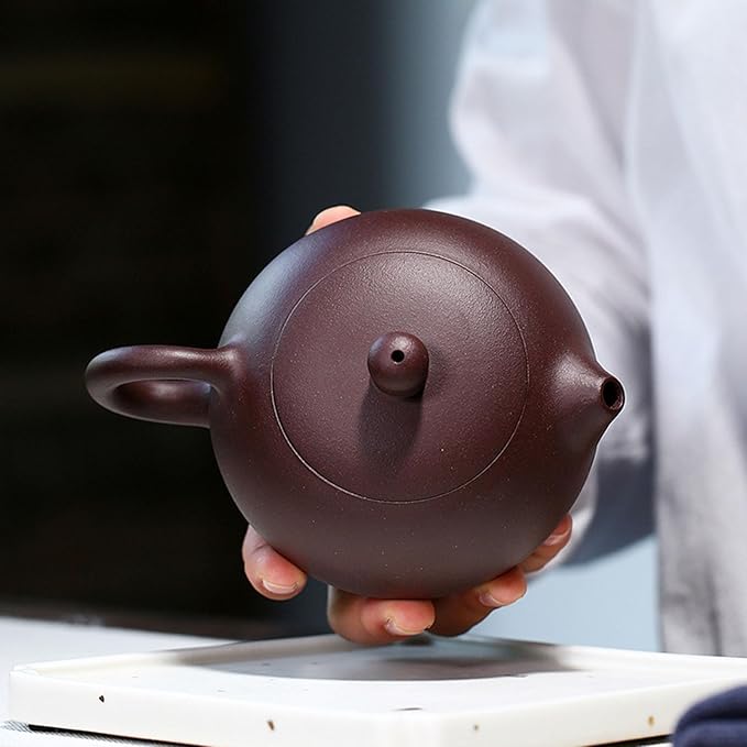 Xishi Teapot 9oz Chinese Yixing Zisha Clay Pot Snap-lid Ceramics Purple Sand Mud Kungfu Tea Set Kettle 14 Hole Filter (purple 270ml)