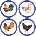 WIRESTER Set of 4 Ceramic Cork Decorative Wine Bottle Stoppers For Bar, Holiday, Party, Wedding - Chickens
