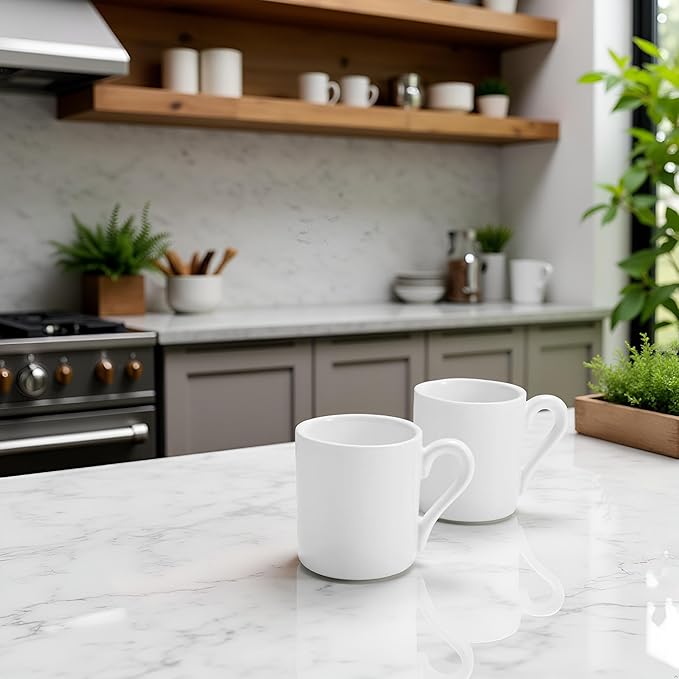 Pure White Ceramic Espresso Cup (2 oz/60 ml), set of two
