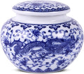 Traditional Chinoiserie Round Ginger Jars Blue and White Porcelain Series Ceramic Storage Jars with Sealed Lids,for Home/Kitchen/Dining Table Decoration (Oriental Dragon Jar)