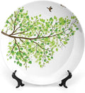 XISUNYA 8 Inch Decorative Plate, Hummingbird Ceramic Plate, Branch with Hummingbirds in Seasonal Spring Print Ceramic Wall Hanging for Home Office Party Dinner Table Decor