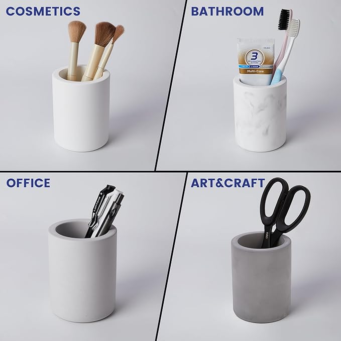 Drying Stone Toothbrush Holder, Diatomite Toothbrush Holders for Bathroom Counter, Quick Drying Electric Toothbrush and Toothpaste Holder Bathroom Organizer, Light Grey