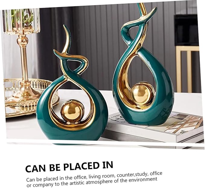 Ceramic Abstract Statue for Home Decor Modern Art Sculpture for Living Room and Dining Room Unique Design Eye-catching Tabletop Ornament Chic Handmade Decoration