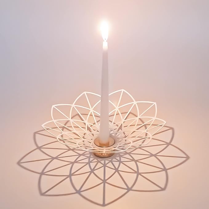 Oshadow Lotus Candle Holder - Cute Boho Decor for Taper Candles & Coffee Table
