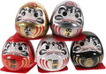Ciieeo Japanese Ceramic Darma Figurine Miniature Lucky Doll Decor for Car Home Office Asian Collectible Ornament Feng Shui Wealth and Fortune Sculpture
